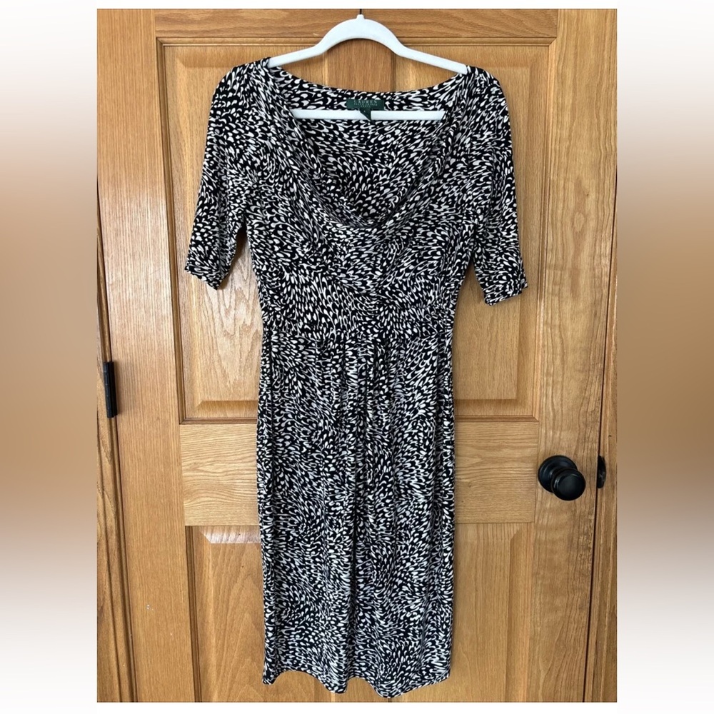 Lauren Ralph Lauren Black and White Midi Dress